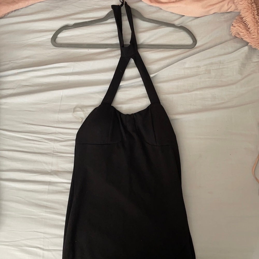Black backless dress